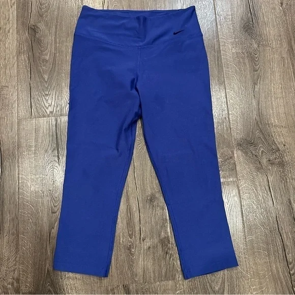 Nike Dri-Fit Ten Less Plastic Legend 2.0 Tight Poly Capri Leggings Blue Size S - Picture 2 of 12